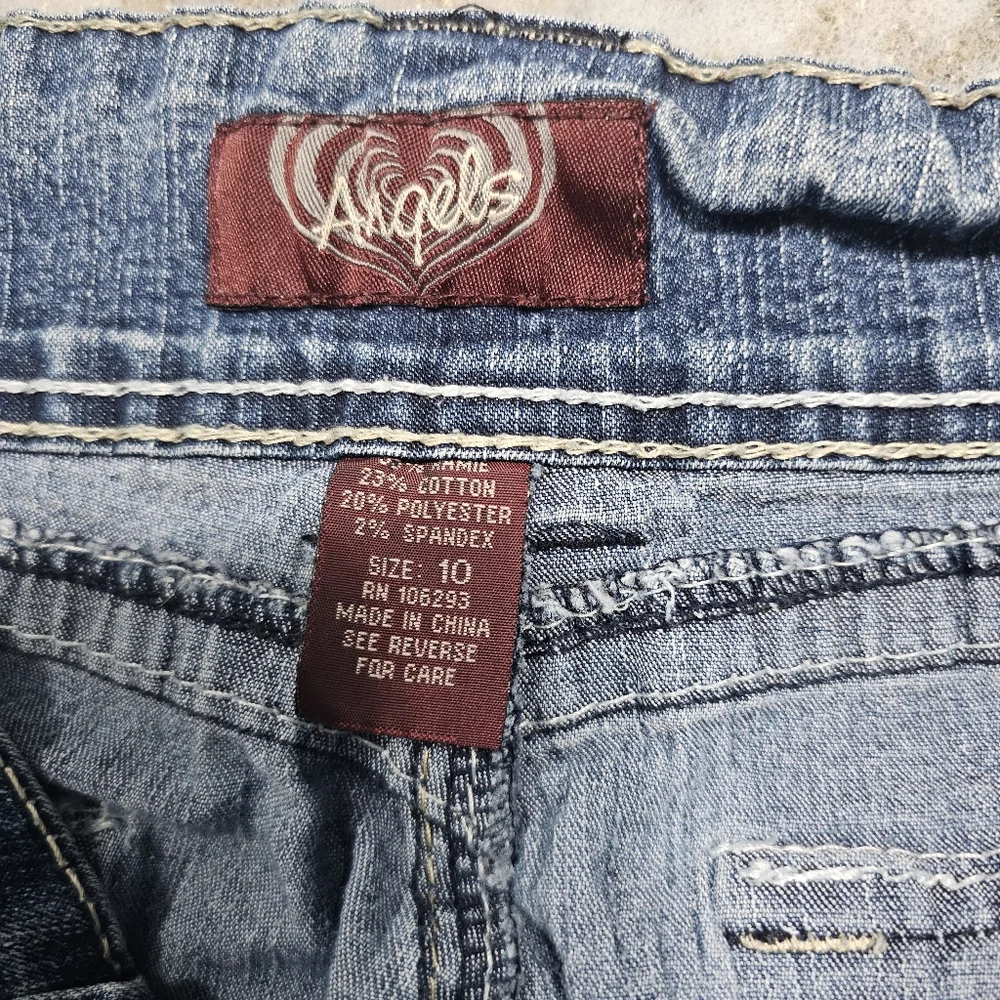 Angels Vintage y2k Crop Jean Capris Size 10 Stretchy Mid Rise - Picture 3 of 6